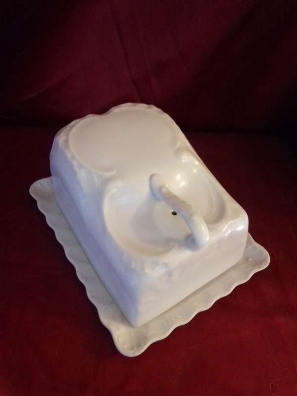 Vintage White Victoria Czechoslovakia Cheese Dish
