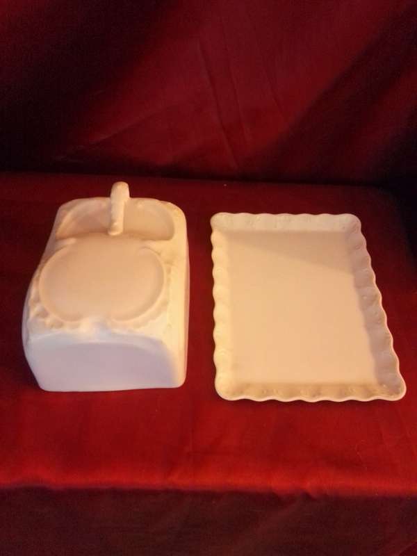 Vintage White Victoria Czechoslovakia Cheese Dish