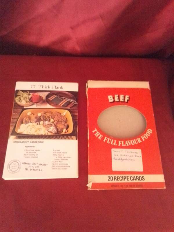 Old Meat Board 20 Recipe Cards in Original Sleeve