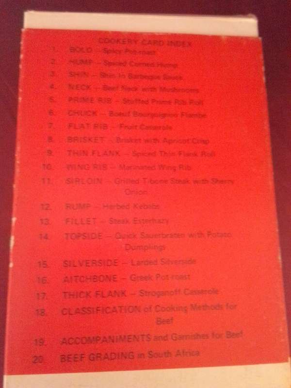 Old Meat Board 20 Recipe Cards in Original Sleeve