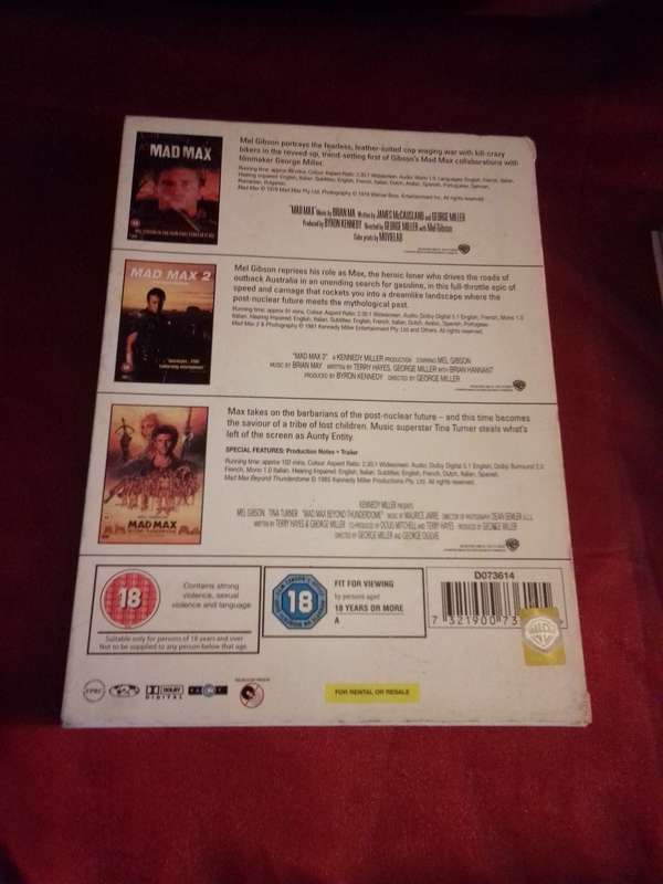 2005 Warner Bros Mad Max 3 in 1 DVD Boxset