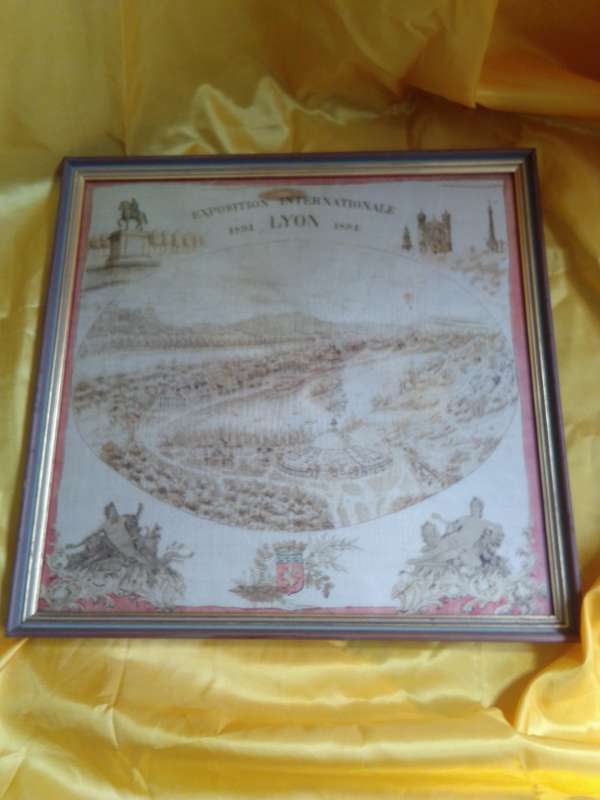Exceptionally Rare Silk Flag For the Exposition Internationale Lyon France 1894