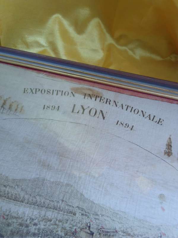 Exceptionally Rare Silk Flag For the Exposition Internationale Lyon France 1894