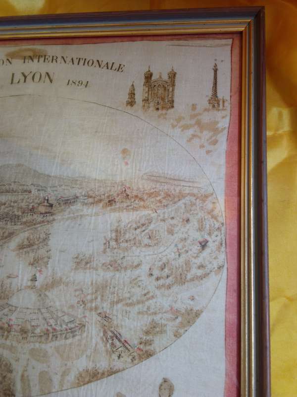 Exceptionally Rare Silk Flag For the Exposition Internationale Lyon France 1894