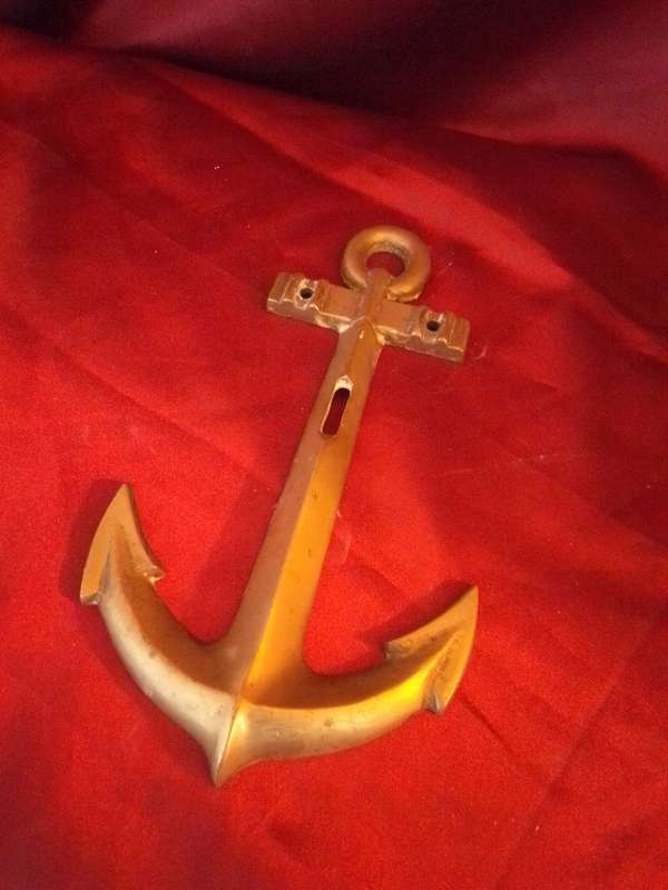 Vintage Brass Wall Hanging Anchor