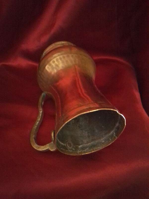 Victorian Hammered Brass Tankard