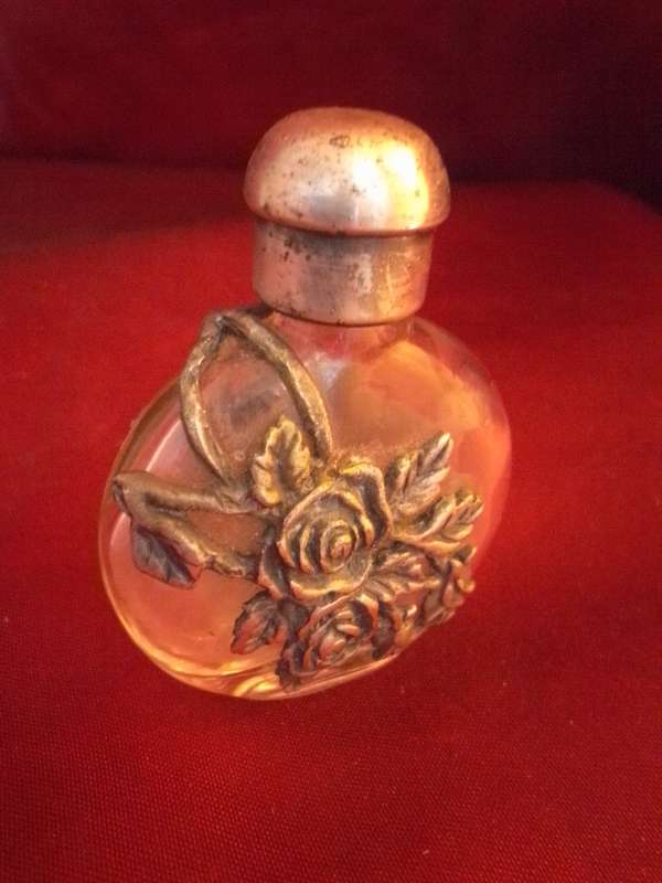 Stunning Art Deco Scent Bottle with Rose Motif