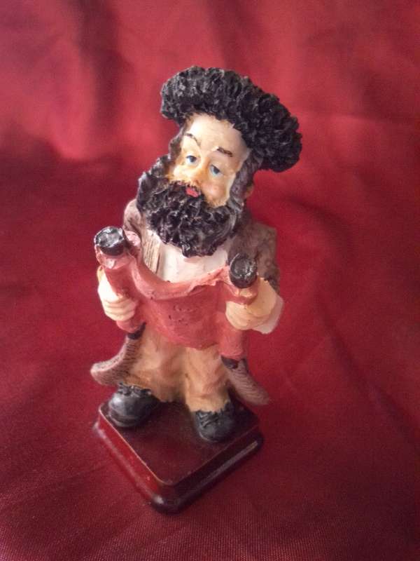 Vintage Handpainted Resin Figure of a Rabbi