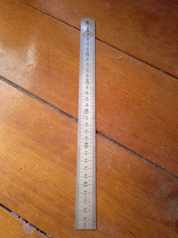 Vintage 300mm Stainless steel Ruler with Conversion Table