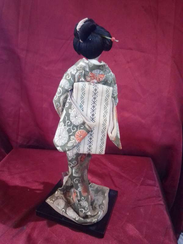 Large Vintage Japanese Geisha in Traditional Dress
