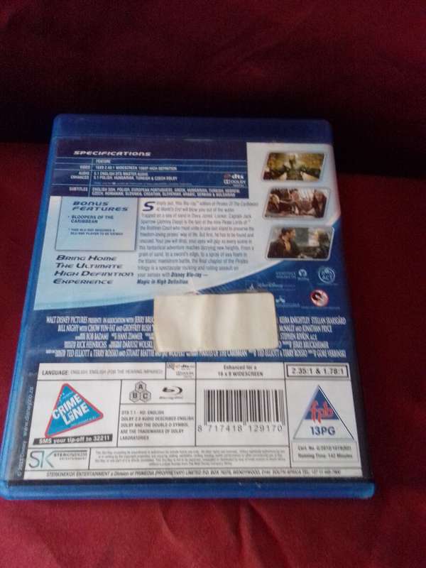 Pirates of the Caribbean At Worlds End Blu-ray Disc