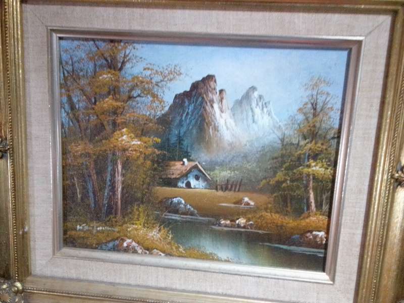 Stunning Oil on Board 'Landscape With Farmhouse' In Gold Gilt Frame - Signed