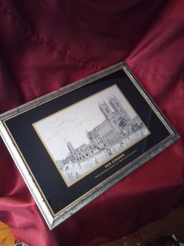 Vintage 'French Embossing' Old London Westminster Abbey & St Margaret's Church