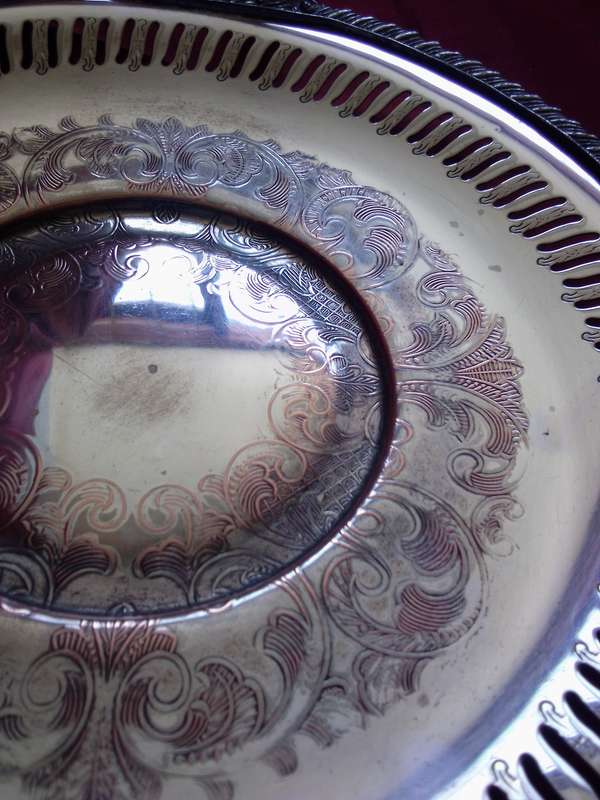Old English Reproduction Silver Plated Wine Bottle Coaster
