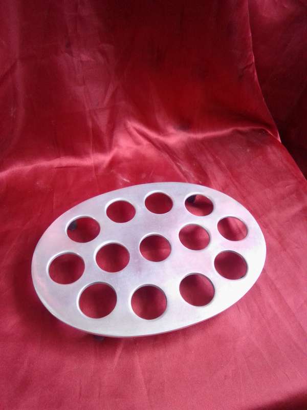 Retro Chromed Egg Holder Mounted on Four Legs