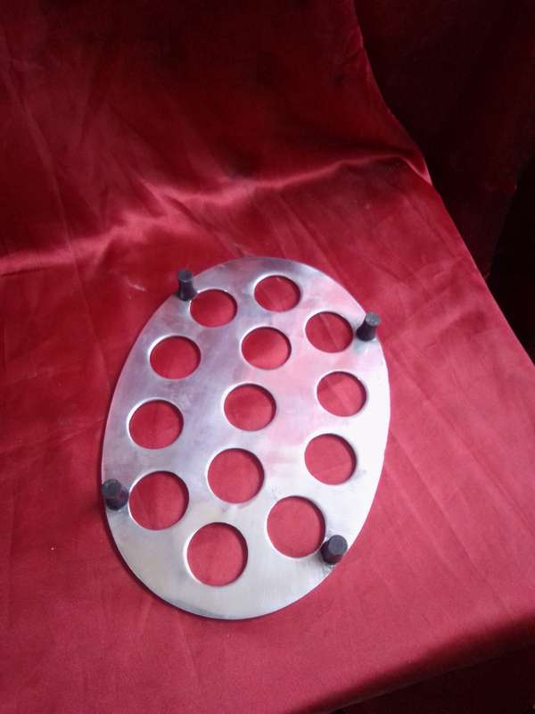Retro Chromed Egg Holder Mounted on Four Legs