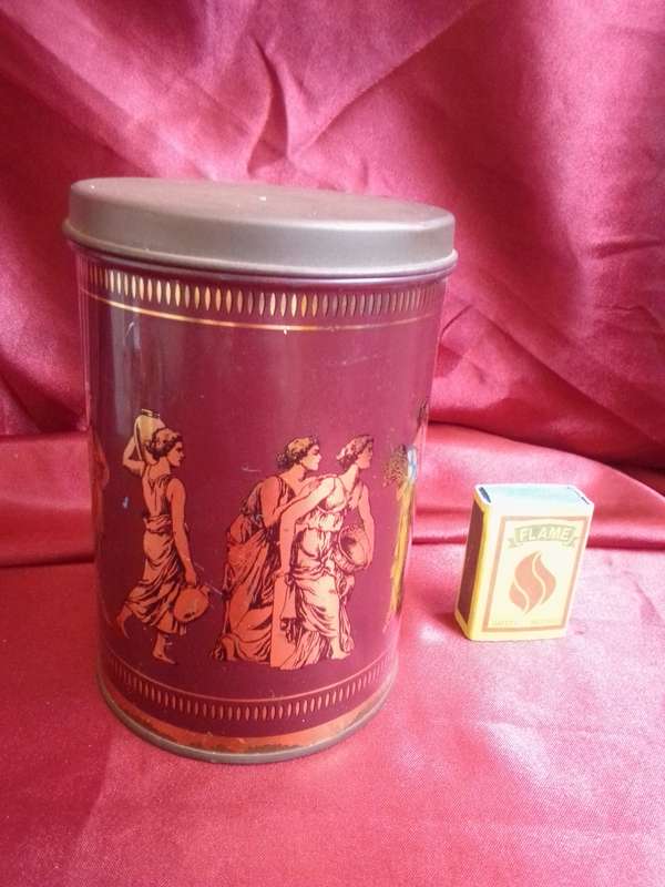 Old Greek Themed Tin