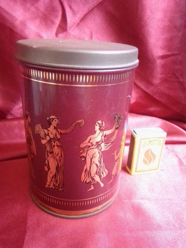 Old Greek Themed Tin