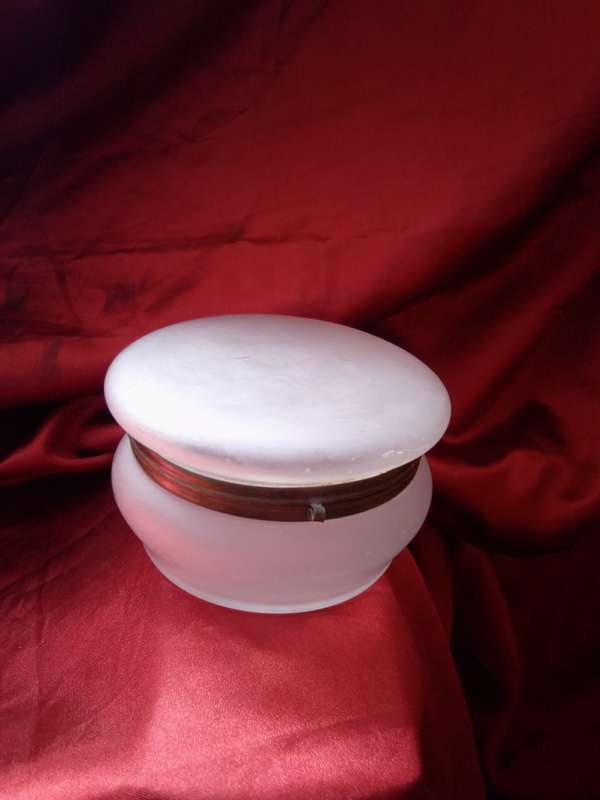 1940's Glass & Brass Powder / Trinket Box