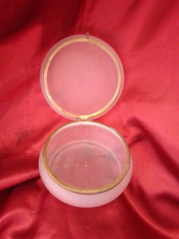 1940's Glass & Brass Powder / Trinket Box