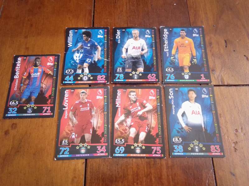 7 x Topps Match Attax Premier League Trading Cards