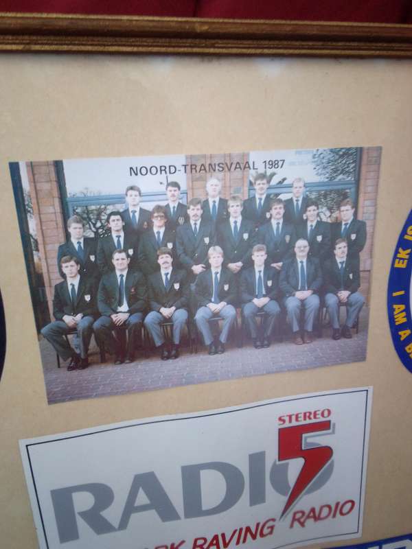Framed Northern TransVaal (Bull's) Team Photo Dated 1987