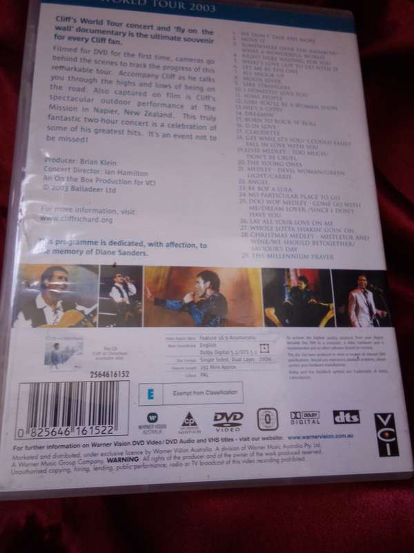 Cliff Richard 2003 World Tour DVD