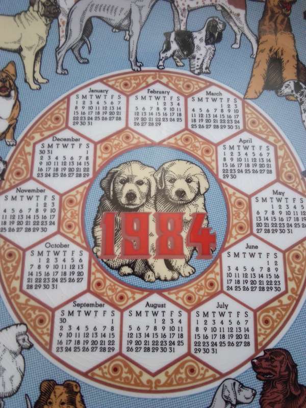 1984 Wedgwood Calendar Plate Fourteenth Series 'Dogs'