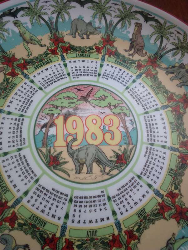 1983 Wedgwood Calendar Plate Thirteenth Series 'The Age of Reptiles'