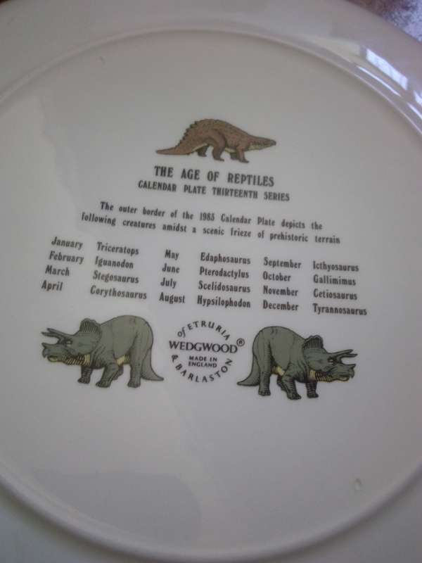 1983 Wedgwood Calendar Plate Thirteenth Series 'The Age of Reptiles'