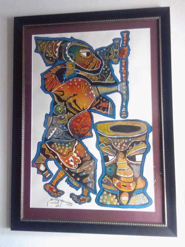 Famous SA Artist Billy Molokeng (1949 - ) Mixed Medium on Fabriano Cotton - Signed