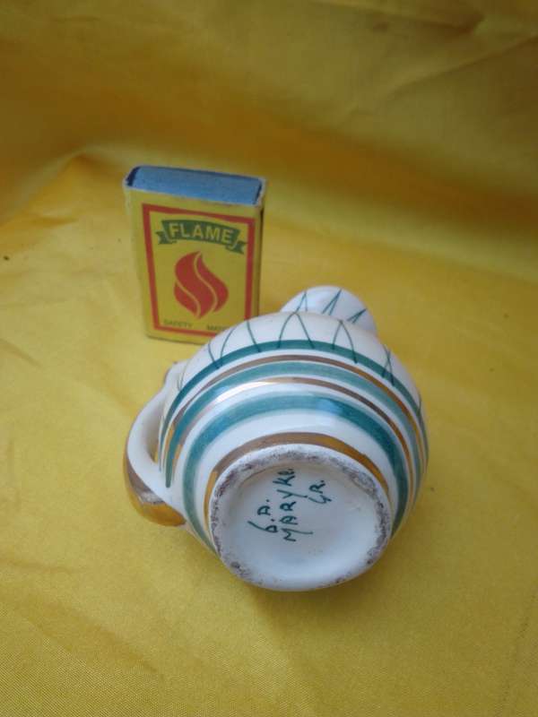 Vintage Handpainted Porcelain Creamer Signed Maryke