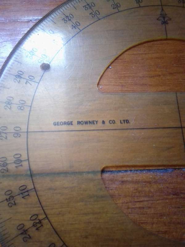 1940's George Rowney & Co Protractor In original Pouch