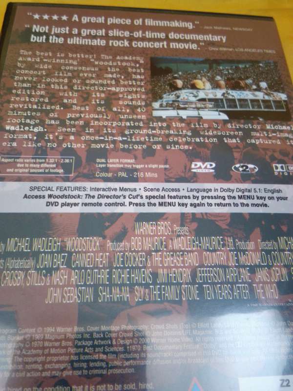 Wood Stock - 3 Days of Peace & Music The Directors Cut DVD