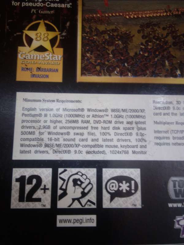 Rome Total War + Barbarian Invasion Expansion PC (Small Box Set)