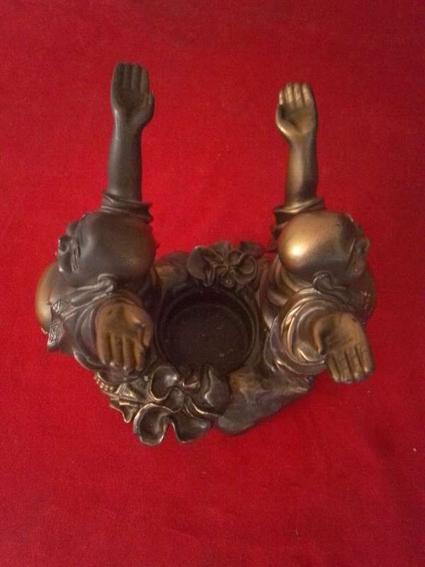 KWC Handpainted Resin Buddha Candle Holder