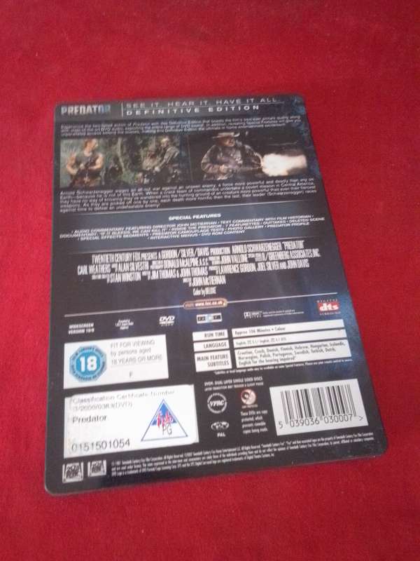 Steelbook DVD PREDATOR Definitive Edition 2 Discs