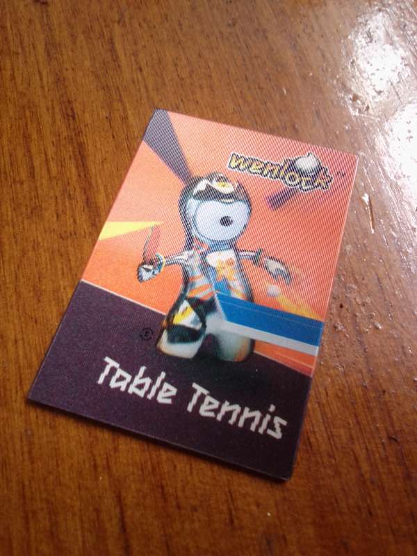 Wenlock 2012 Olympic Games 3D Trading Card #30 Table Tennis