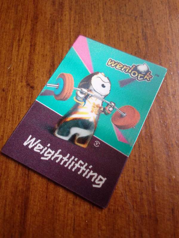 Wenlock 2012 Olympic Games 3D Trading Card #33 Weightlifting