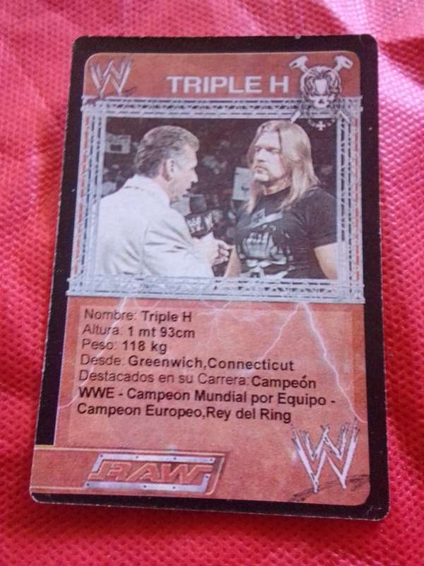 WWE RAW 'TRIPLE H' TRADING CARD
