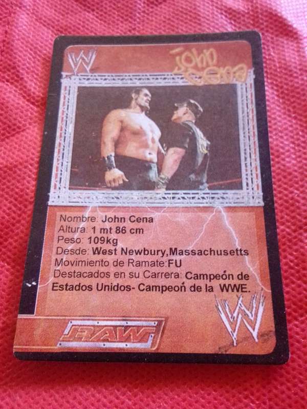 WWE RAW 'JOHN CENA' TRADING CARD