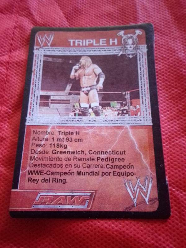 WWE RAW 'TRIPLE H' TRADING CARD