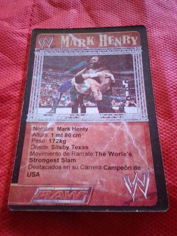 WWE RAW 'MARK HENRY' TRADING CARD