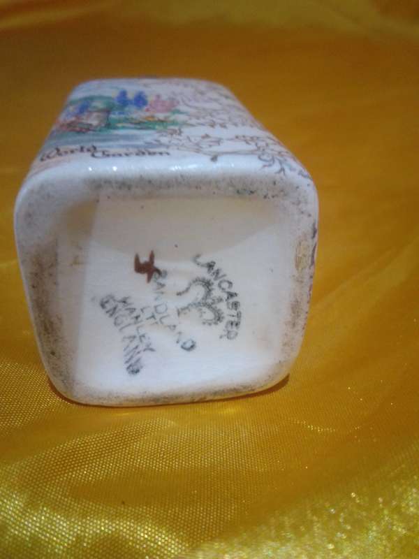 Rare Art Deco Lancaster Sandland 'Old World Garden' Mustard Pot