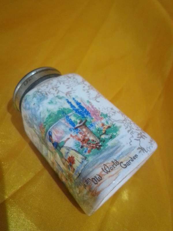 Rare Art Deco Lancaster Sandland 'Old World Garden' Salt Pot