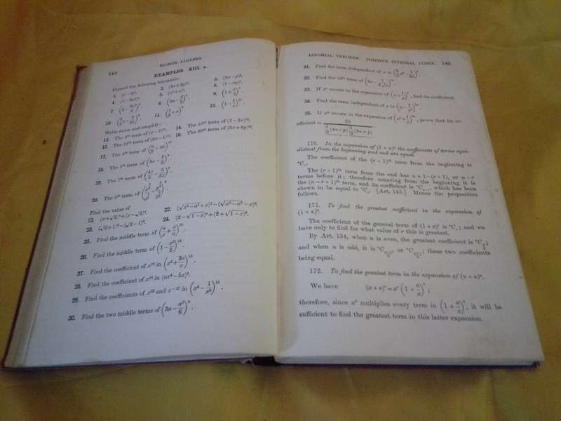Circa 1929 Fourth Edition Higher Algebra Clothcover