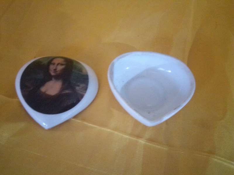 Vintage Royal Bavaria Germany 'Mona Lisa' Porcelain Ring Box