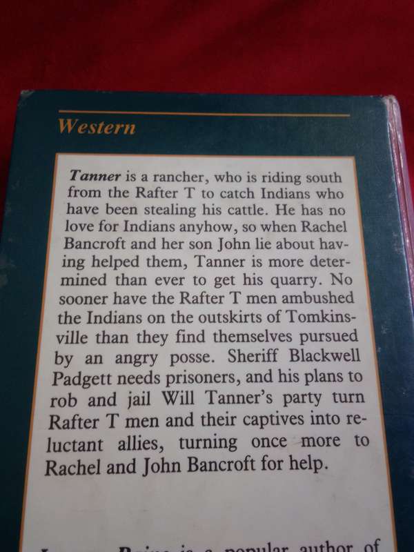 Tanner - Lauran Paine 1984 Hardcover (Western Fiction)