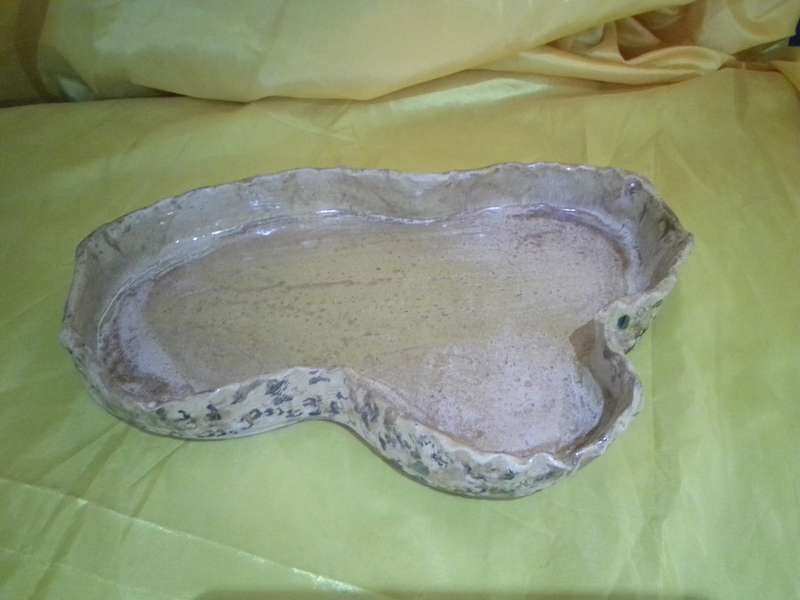 Large Clay Glazed Fruit Basket Signed Lise 1987