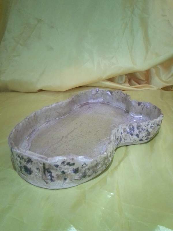 Large Clay Glazed Fruit Basket Signed Lise 1987